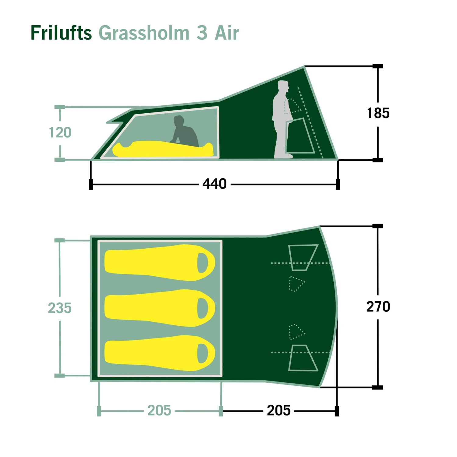 FRILUFTS GRASSHOLM 3 AIR - Familienzelt 3 FRILUFTS GRASSHOLM 3 AIR - Familienzelt – Bild 2